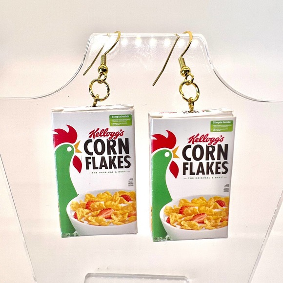 Corn Flakes Earrings - Cereal Earrings - Mini Brands Earrings - Food Earrings - Picture 1 of 10